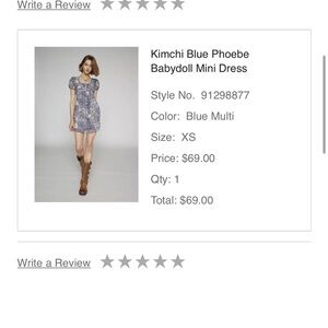 Kimchi Blue Phoebe Babydoll Mini Dress - Blue Multi